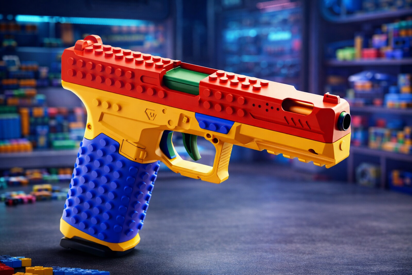 BrickBlaster™ X-1 – pistolet z klocków